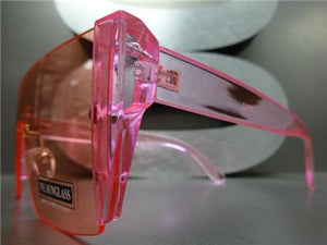 Futuristic Shield Style Sunglasses- Pink