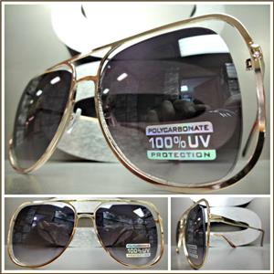 Unique Frame Aviator Sunglasses- Rose Gold Frame/ Black Ombre Lens