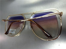 Unique Frame Aviator Sunglasses- Rose Gold Frame/ Purple Ombre Lens