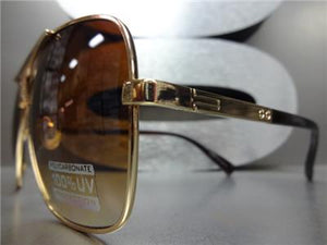 Vintage Metal Frame Sunglasses- Brown Lens