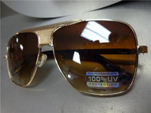 Vintage Metal Frame Sunglasses- Brown Lens
