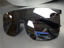 Club Style Shield Sunglasses- Black Frame/ Chrome Mirrored Lens