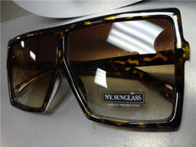 Oversized Square Shield Sunglasses- Tortoise