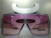 Oversized Square Shield Sunglasses- Purple Frame & Lens