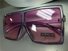Oversized Square Shield Sunglasses- Purple Frame & Lens
