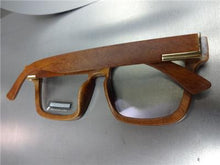 Classic Wooden Frame Clear Lens Glasses- Brown Wood