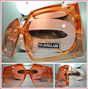 Vintage Shield Style Sunglasses- Pink Frame/ Red Lens