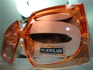 Vintage Shield Style Sunglasses- Pink Frame/ Red Lens