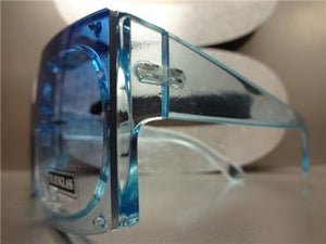 Vintage Shield Style Sunglasses- Blue