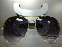 Oversized Classic Aviator Sunglasses- Black Ombre Lens