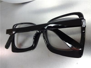 Retro LENSLESS (NO LENS) Fashion Eye Glasses- Black Frame