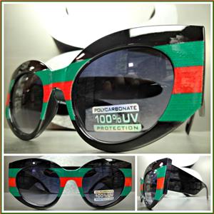 Trendy Retro Thick Frame Cat Eye Sunglasses- Red/ Green/ Black Frame