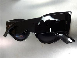 Trendy Retro Thick Frame Cat Eye Sunglasses- Pink/ Black/ Red Frame