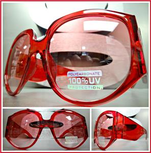 Oversized Thick Frame Sunglasses- Red