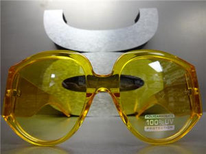 Oversized Thick Frame Sunglasses- Yellow
