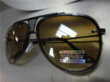 Classic Metal Frame Aviator Sunglasses- Brown Smoke Lens