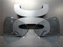 Bow Shaped Metal Frame Sunglasses- Mint Green & Silver