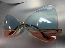 Bow Shaped Metal Frame Sunglasses- Mint Green & Pink Lens