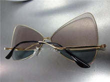Bow Shaped Metal Frame Sunglasses- Pink to Mint Green Lens