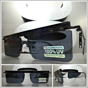 Semi Rimless Modern Style Sunglasses- Black