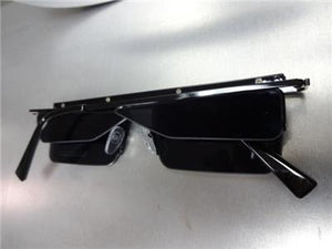 Semi Rimless Modern Style Sunglasses- Black
