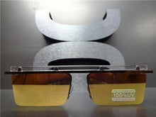 Semi Rimless Modern Style Sunglasses- Gold Mirrored Lens