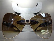 Oversized Butterfly Style Sunglasses- Honey Lens