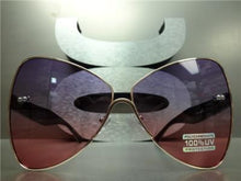 Oversized Butterfly Style Sunglasses- Purple/Pink Lens