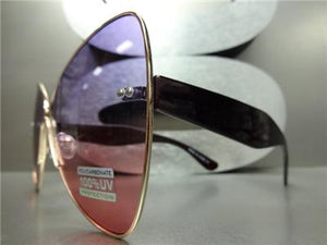 Oversized Butterfly Style Sunglasses- Purple/Pink Lens