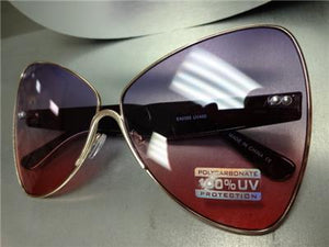 Oversized Butterfly Style Sunglasses- Purple/Pink Lens