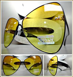 Oversized Butterfly Style Sunglasses- Orange Ombre Lens