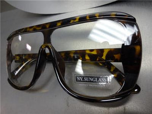 Flat Clear Lens Glasses- Tortoise Frame