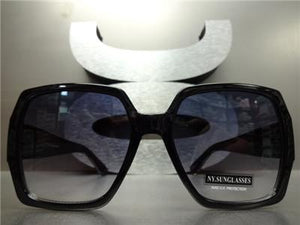 Vintage Inspired Square Frame Sunglasses- Gray Lens