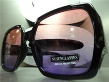 Vintage Inspired Square Frame Sunglasses- Pink/ Purple Lens