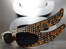 Funky Retro Style Sparkly Cat Eye Sunglasses- Tortoise
