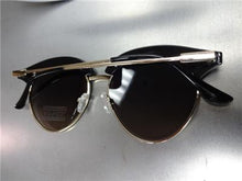 Bedazzled Pearl Embellished Cat Eye Sunglasses- Black & Gold