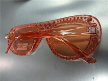 Bedazzled Rhinestone Transparent Frame Sunglasses- Pink