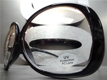 Oversized Plastic Round Frame Sunglasses- Black Frame/ Peach & Yellow Lens
