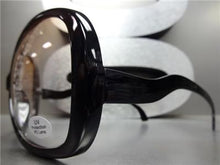 Oversized Plastic Round Frame Sunglasses- Black Frame/ Peach & Yellow Lens