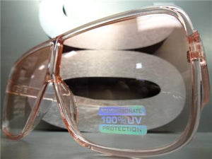 Oversized Transparent Square Frame Sunglasses- Pink
