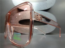 Oversized Transparent Square Frame Sunglasses- Pink