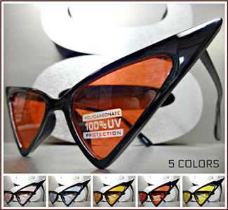 Exaggerated Pointy Color Lens Cat Eye Sunglasses- 5 Color Options