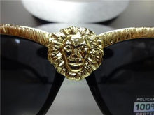 Vintage Cat Eye Sunglasses Gold Medallion
