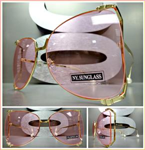 Vintage Butterfly Sunglasses- Light Pink Lens