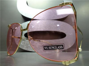 Vintage Butterfly Sunglasses- Light Pink Lens