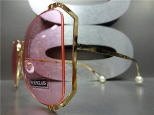 Vintage Butterfly Sunglasses- Light Pink Lens