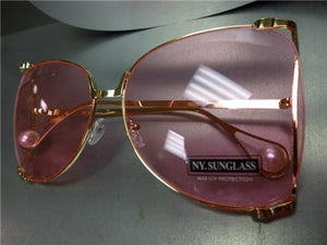 Vintage Butterfly Sunglasses- Light Pink Lens