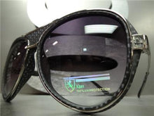 Tear Drop Style Sunglasses- Silver & Carbon Fiber