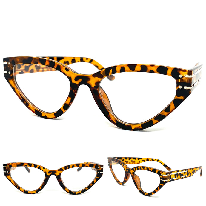Women's Classic Modern RETRO Cat Eye Style Clear Lens EYE GLASSES Black RX-Capable Optical Fashion Frame 89337