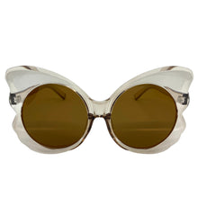 Ladies Oversized Vintage Retro Butterfly Style SUNGLASSES Huge Nude Frame 80296